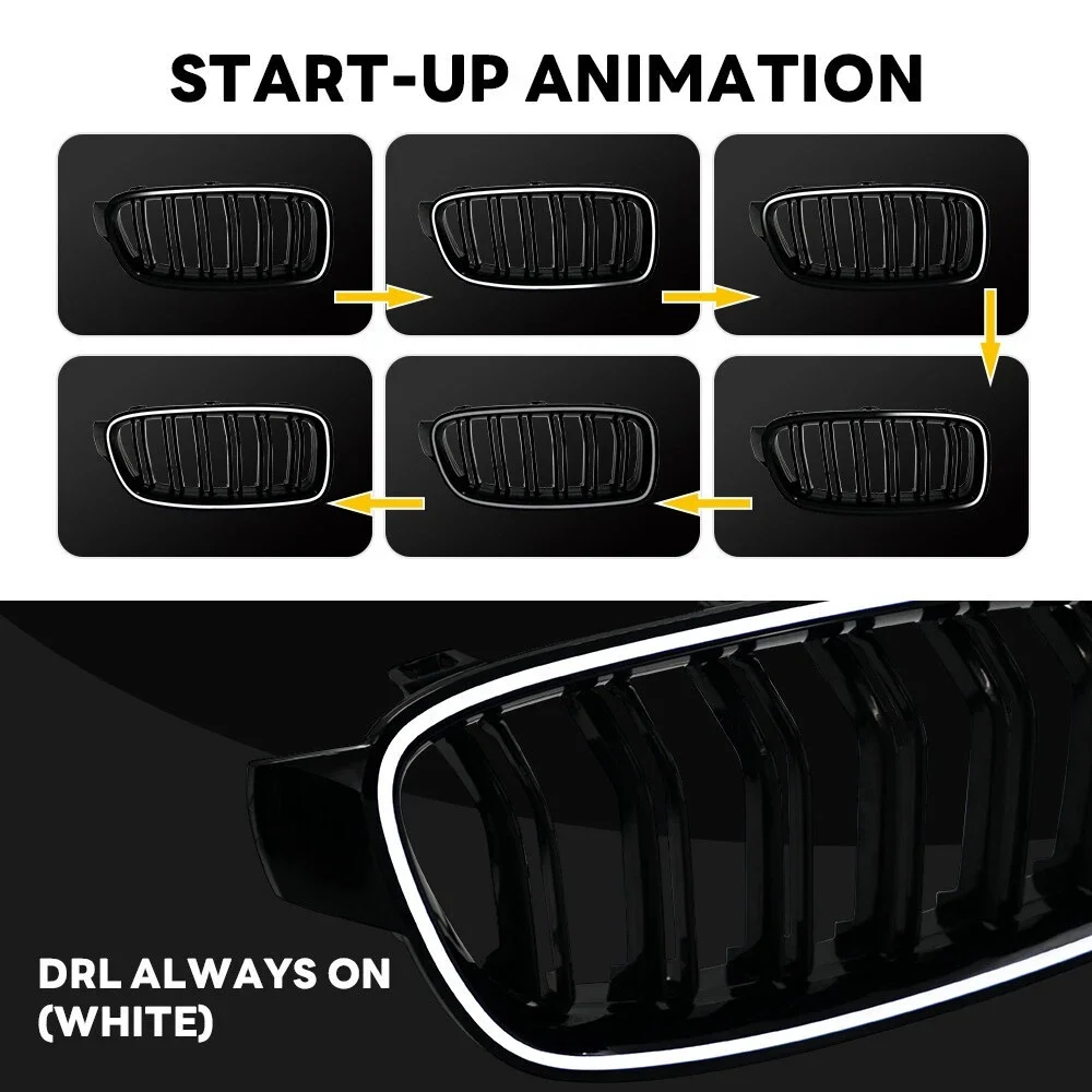 Grelha Dianteira Dupla com Luz - Car Led Light avaliação e preço